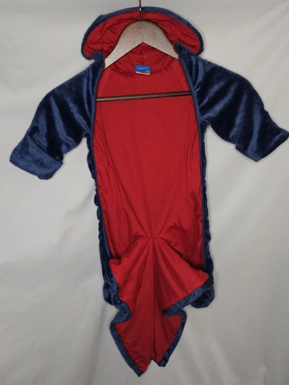 Baby Boy Superman Plush Hoodie Bunting Snowsuit Costume Superhero Blue Size 6-9M